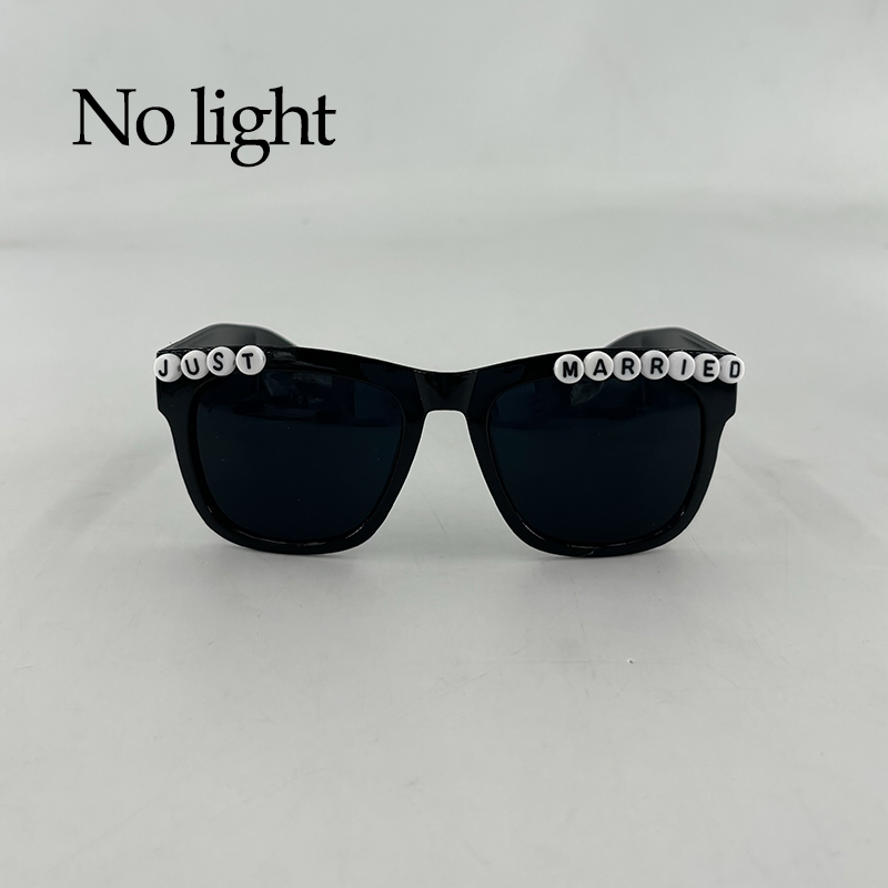 Wireless Led Jsut Married Sunglasses Bride Accessories Wedding As Honey Bride And Groom Glowing Wedding Heart Glasses: DEEP BLUE
