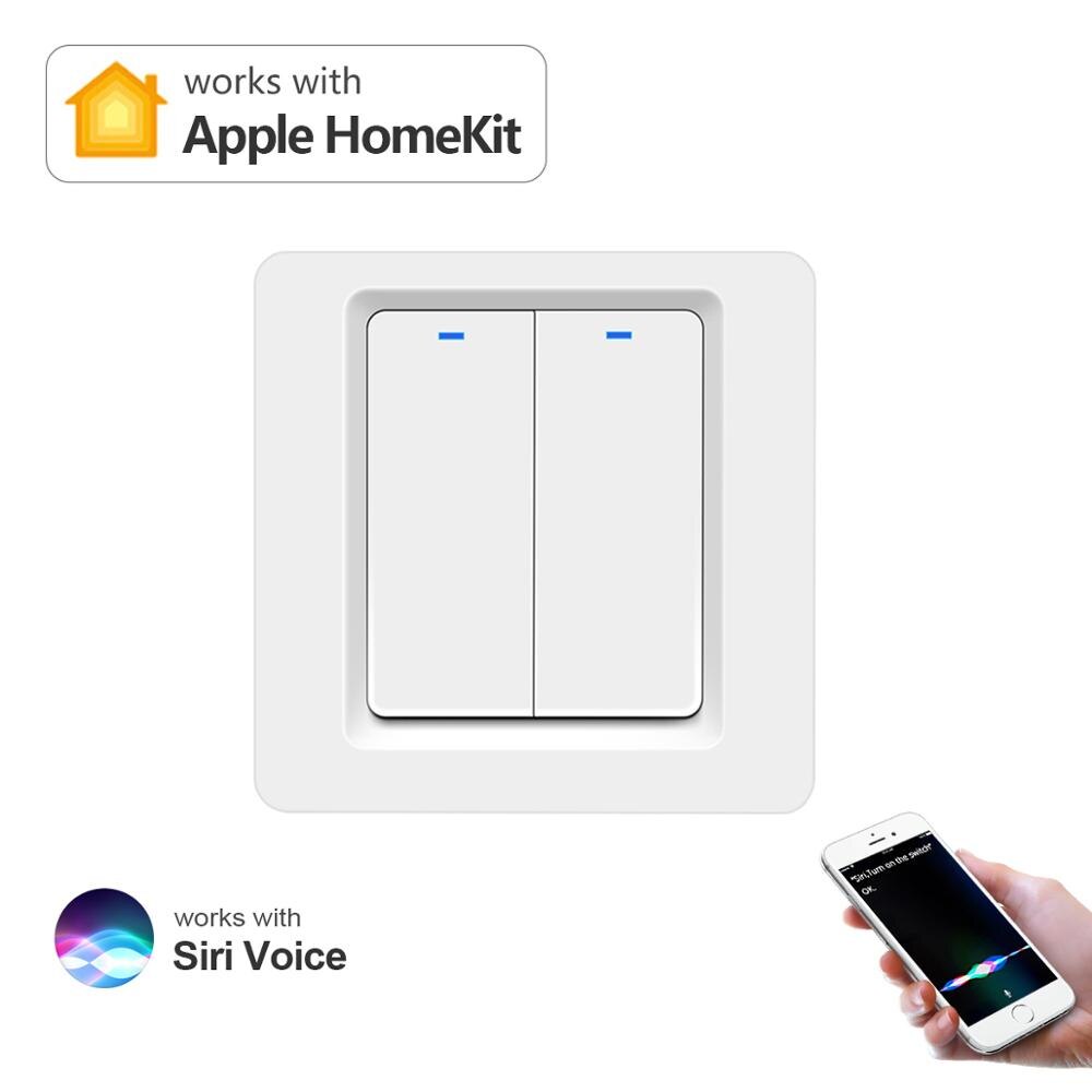 Apple Homekit Smart Home Control Wifi Schakelaar 10A 110V-240V Timer Led Licht Schakelaar Moet Neutrale draad Thuis Smart