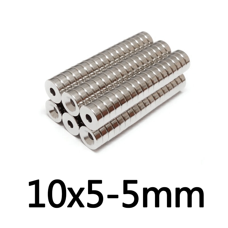 10/20/30Pcs 10x5-5mm Stong Neodymium Magneten Disc 10X5 Mm Gat 5 Mm Kleine Diameter magneet Ronde Verzonken Magnetische 10*5-5Mm