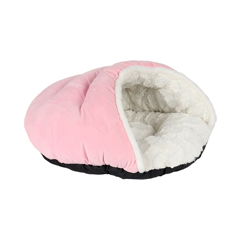 PSM Pet Cat Bed House Buckskin Bed Cat Cave Basket Cat Toddler Soft Warm Abreathable Chihuahua Cats Products for Pets Niche Chat: Pink