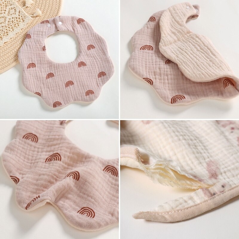 Rotatie Burp Doek Baby Bloem Bib Bandana Sjaal Absorberende Speeksel Handdoek Schort D5QA