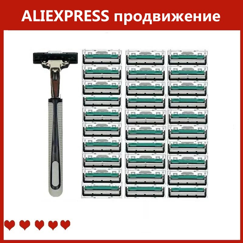 2 Lagen 6Pcs/30Pcs Scheren Machine Veiligheid Scheermesjes Handleiding Scheren Gezichtsverzorging Baard Haar Remover