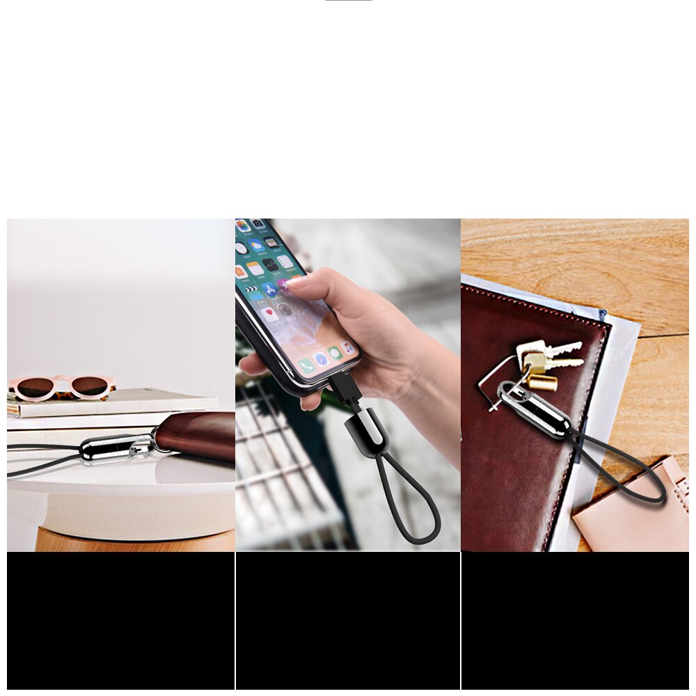 Oatsbasf for IPhone X XS Max Cable Fast Charger for Iphone 7 8 plus USB Charging Cord Keychain Mobile Phone Cable