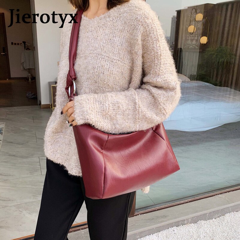 JIEROTYX Casual Taschen Frauen Persönlichkeit Weiche Leder Damen Einzel Schulter Messenger Taschen Schwarz Bolsa Feminina Mädchen