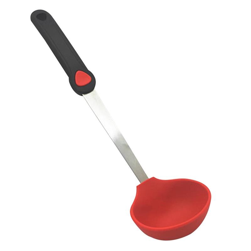 Beste Silikon Kochen Utensil Edelstahl Küche Kochen Utensil Silikon Nicht-Stock Große Kochen Utensil Küche Gerät: rot Schwarz Größe 3