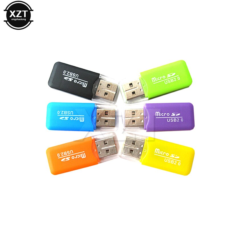 Mini USB 2.0 Card Reader voor Micro SD TF Card Adapter Plug en Play Tablet Computer PC kleurrijke