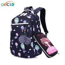 Okkid børn skoletasker til piger rusland grundskole rygsæk sød blomst print lyserød rygsæk skoletaske pige bogtaske