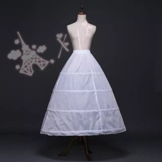 Enagua blanca barata para adultos, trajes de boda, 3 aros, 6 anillos, 4 anillos, accesorios de vestido de novia, ropa interior elástica: 4 Hoops
