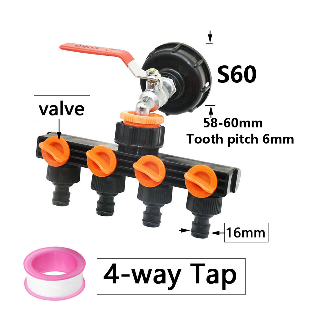 IBC Tank Tap Adapter S60X6 Coarse Thread Garden Quick Connect Faucet Alloy Tank Tap 1000 Liter Ibc Tank Accessory Valve Fitting: Pink