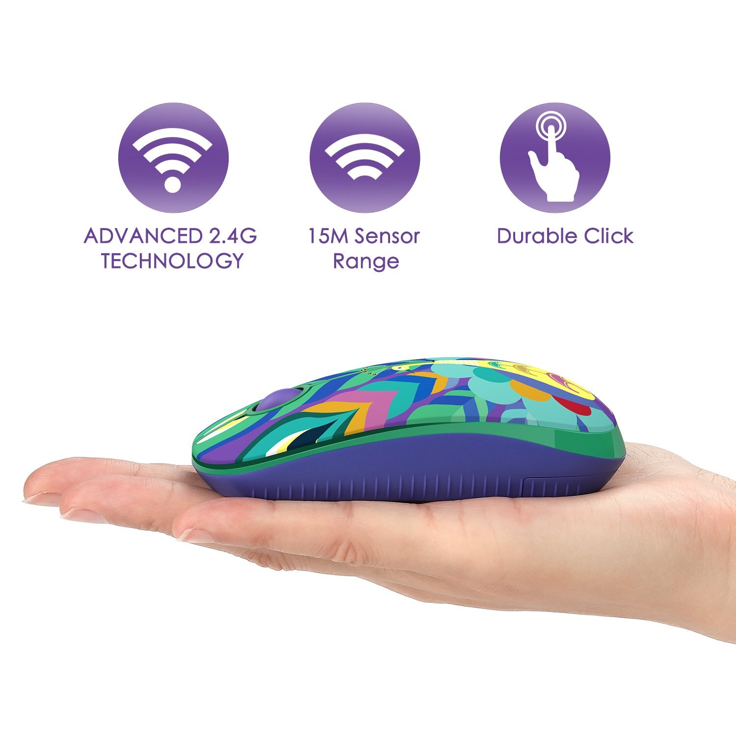 Jelly comb 2.4G Wireless mouse Cute Peacock Pattern Slim Mice with Nano Receiver Portable Mobile Optical Mice for PC Computer