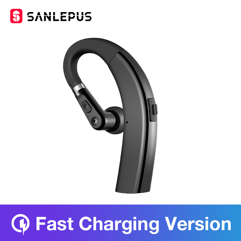 Sanlepus m11 bluetooth øretelefon trådløse hovedtelefoner håndfri øretelefon headset med hd mikrofon til telefon iphone xiaomi samsung: Sort-hurtig opladning