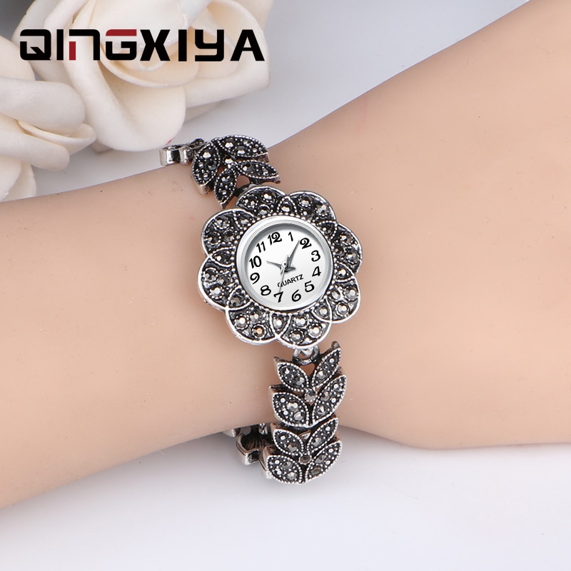 QINGXIYA Vrouwen Luxe Quartz Horloge Lady Zilveren Armband Horloges Dames Polshorloge Relogio Feminino Reloj Mujer