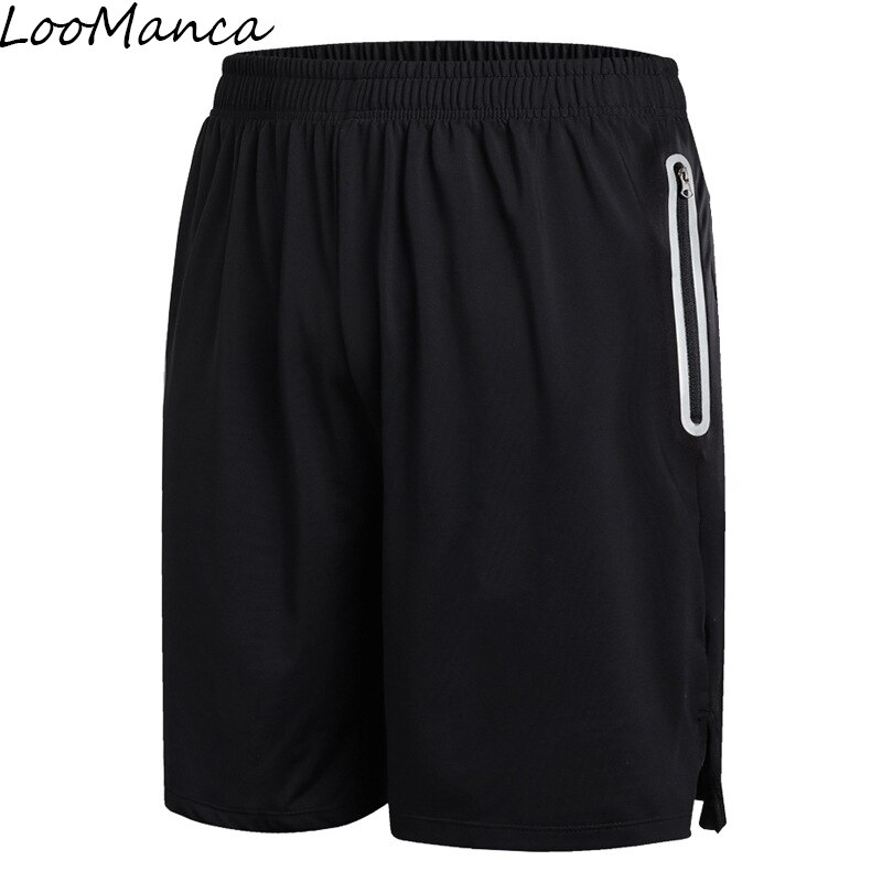 Summer Running Shorts Men Sport GYM Shorts Knee Length Breathable Quick-dry Loose Tennis Short Pants Male Plus Size