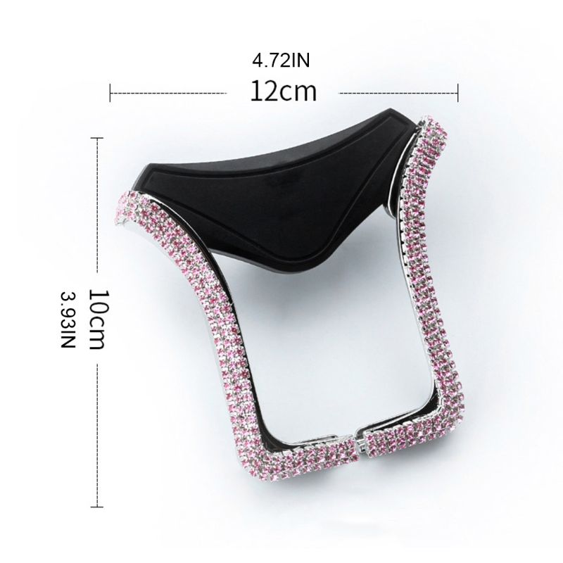 Universele Auto Air Vent Mount Clip U-Vorm Telefoon Houder Bracket Met Shiny Crystal Rhinestone Telescopische Gesp Interieur Decor