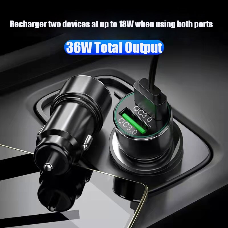 Gusima 36W Dual QC3.0 Usb Autolader Led Snel Opladen Plug Quick Telefoon Opladen Adapter Voor Iphone 12 Samsung s9 S10 Xiaomi 10