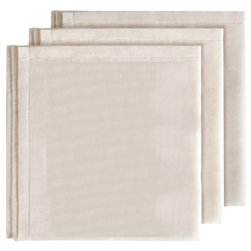 Muslin Cloths For Cooking, 50X50cm, Grade Hemmed Cheese Cloths For Straining, Unbleached Pure Cotton Cheese Cloth 3 Pcs: Default Title