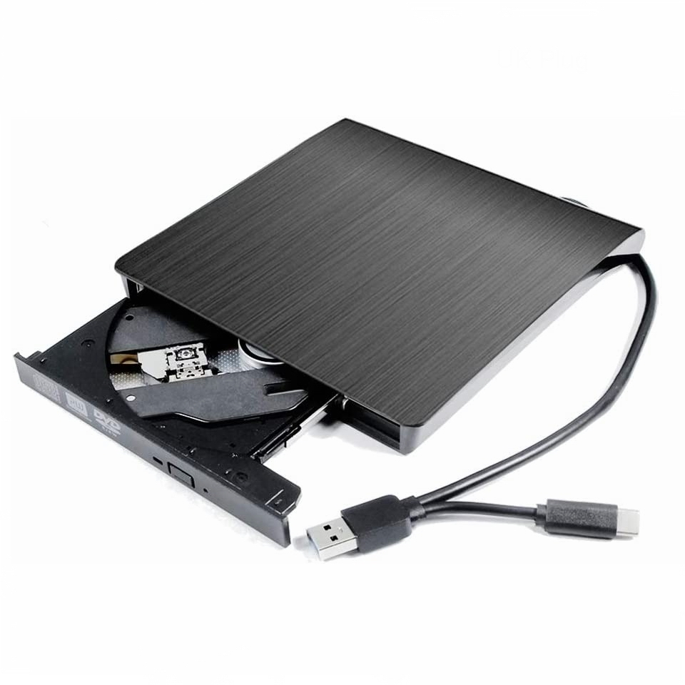2 in 1 Type-C USB 3.0 External DVD Drive Reader Portable Ultra Slim DVD-RW CD Player Burner Writer Reader For Laptop Desktop PC