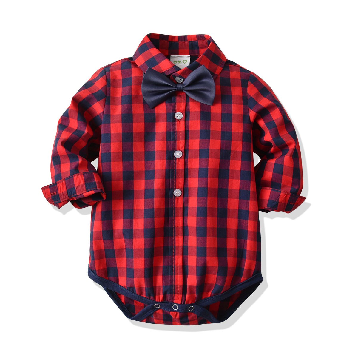 Gentleman baby jongens romper + strik lange mouwen enkelrijs geruite print kerst jumpsuits 6 kleuren