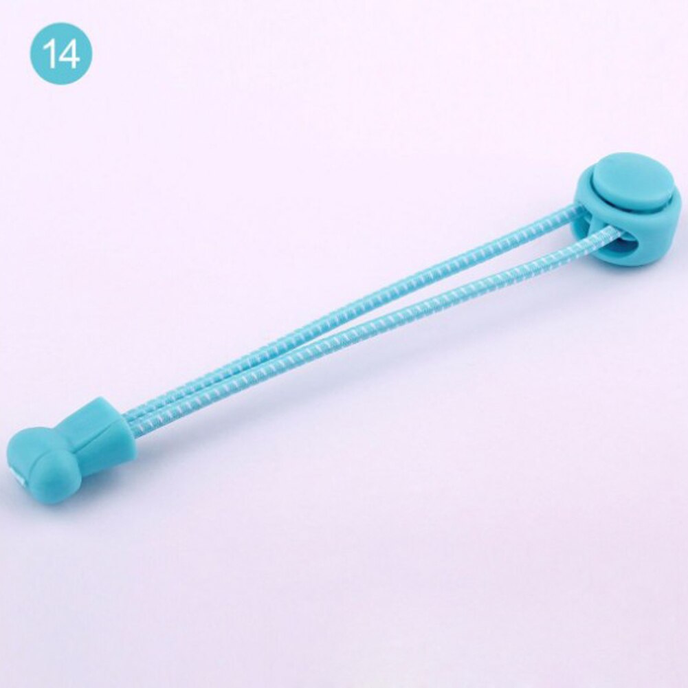 1pc 19 farger sneaker skolisser elastisk uten knyte sko lisser strekk låse sent lisser rask gummi rund skolisser: Lyse blå