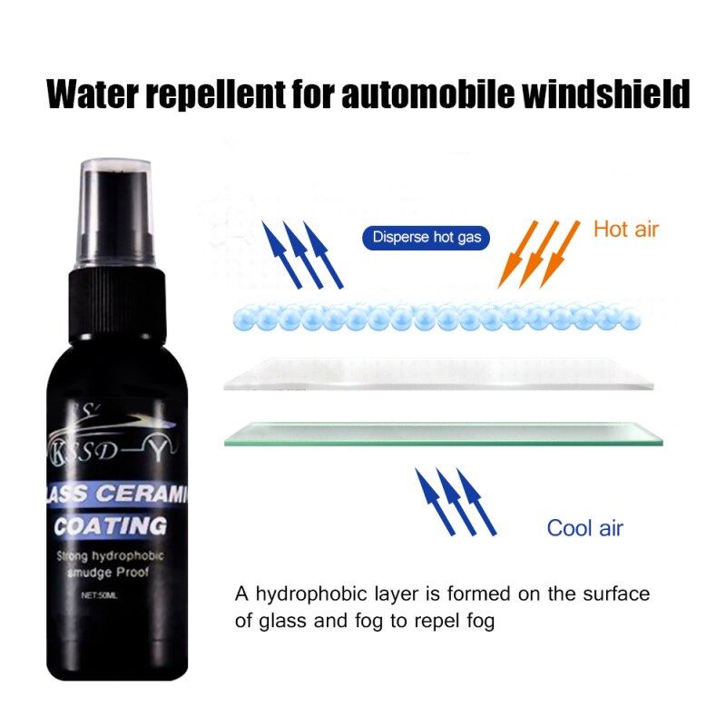Windows Waterproof Rainproof Nano Hydrophobic Coating Window Repair 50ml Automobile Windshield Water Repellent Car Coating