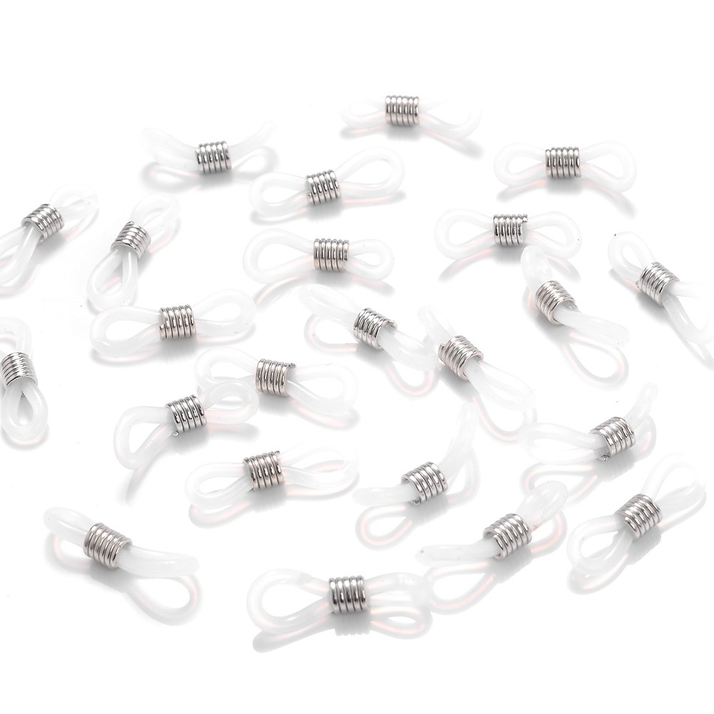 50 Uds. Conector de gancho para la oreja para gafas, cadena para gafas, extremos de retenedor, soporte para cable de cuerda, retenedor de correa, accesorios de bucle final: Verde