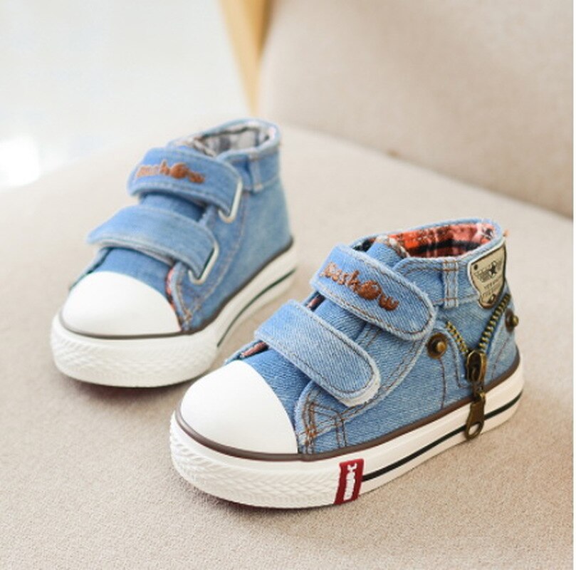 Lente Canvas Kinderen Schoenen Jongens Sneakers Kinderen Schoenen Voor Meisjes Jeans Denim Platte Laarzen Baby Peuter Schoenen