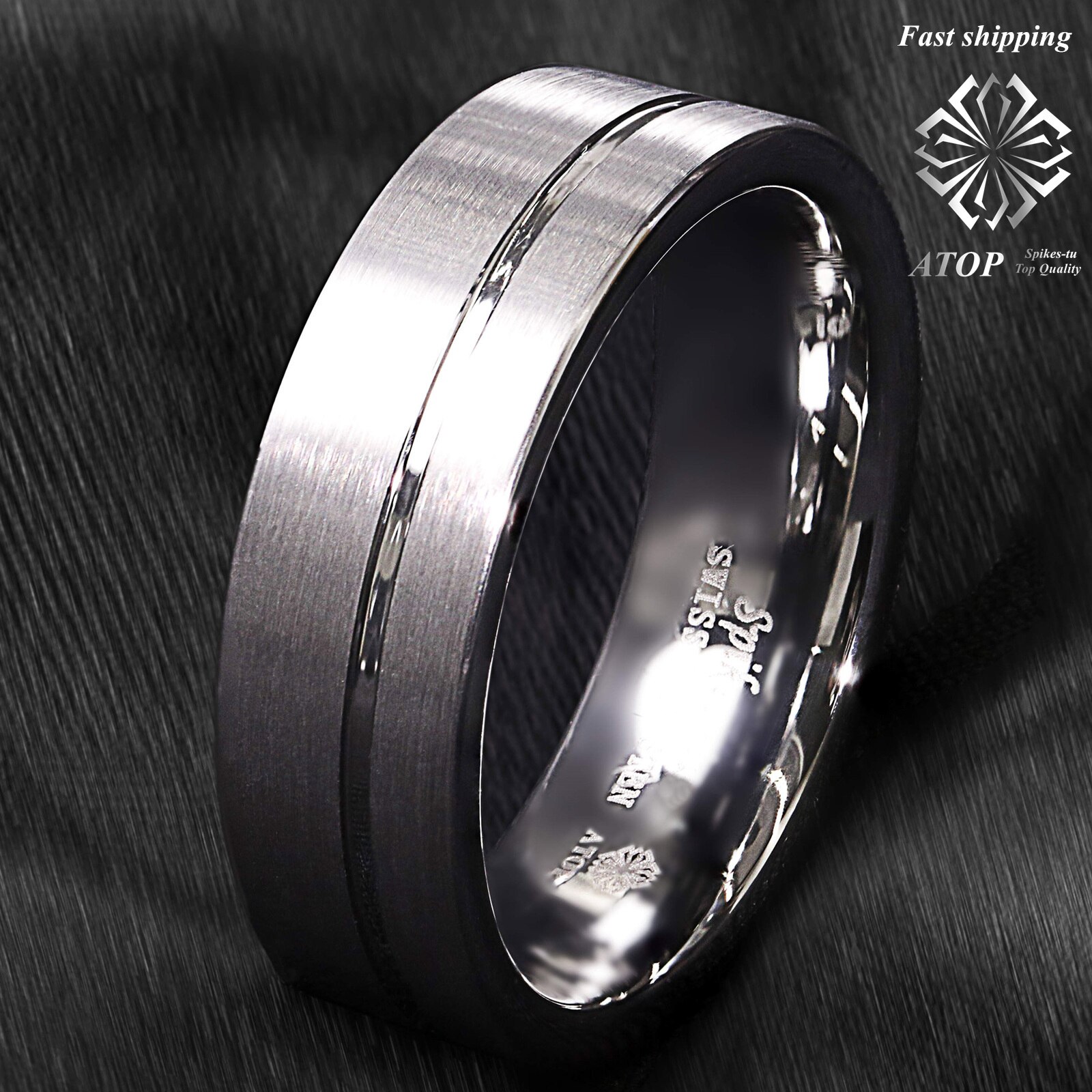 10/12mm Polished Tungsten Carbide Ring – Comfort Fit Wedding Band Gold Finish