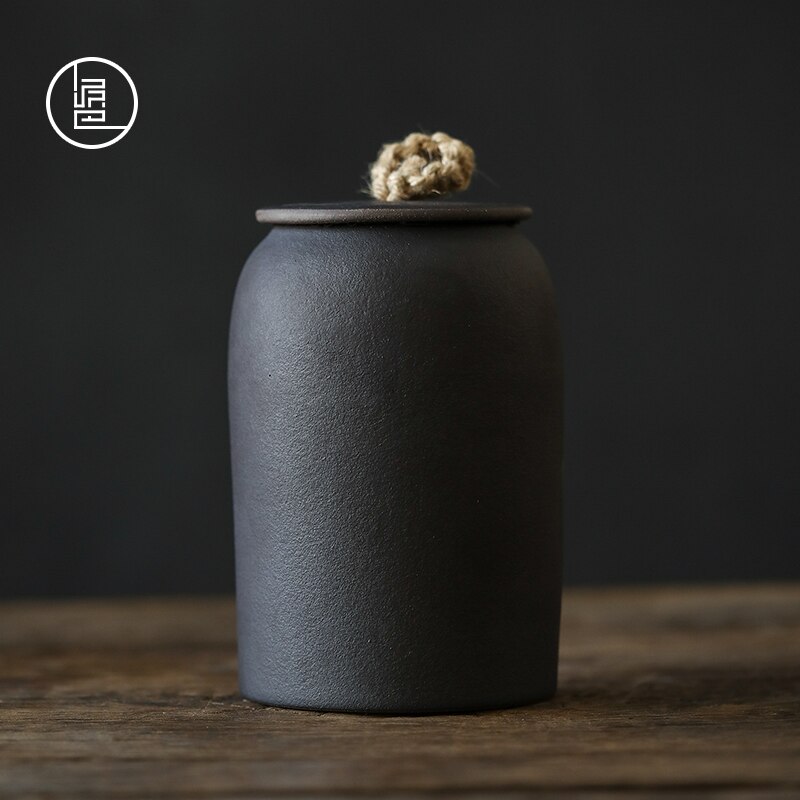 Personalidad creativa barro personas artículos de gres para té Caddy cerámica sellada a prueba de humedad té almacén Retro Pu'er caja de té LB83105: D