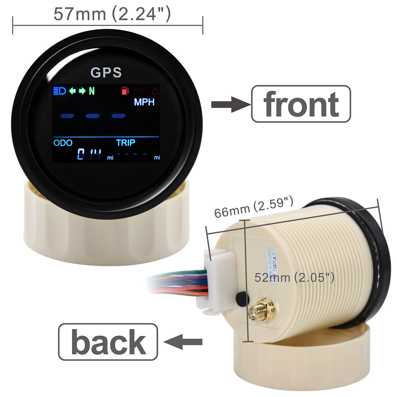 Mini velocímetro GPS Digital, medidor de velocidad con antena GPS, Sensor de velocidad, odómetro, ATV, UTV, marino, 12V/24V, 52mm