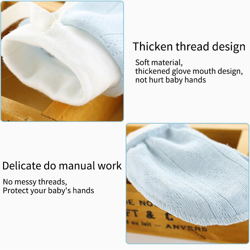Anti rayure coton bébé gants -né doux gants Protection visage bébé moufles gant infantile accessoires garde main chaussette