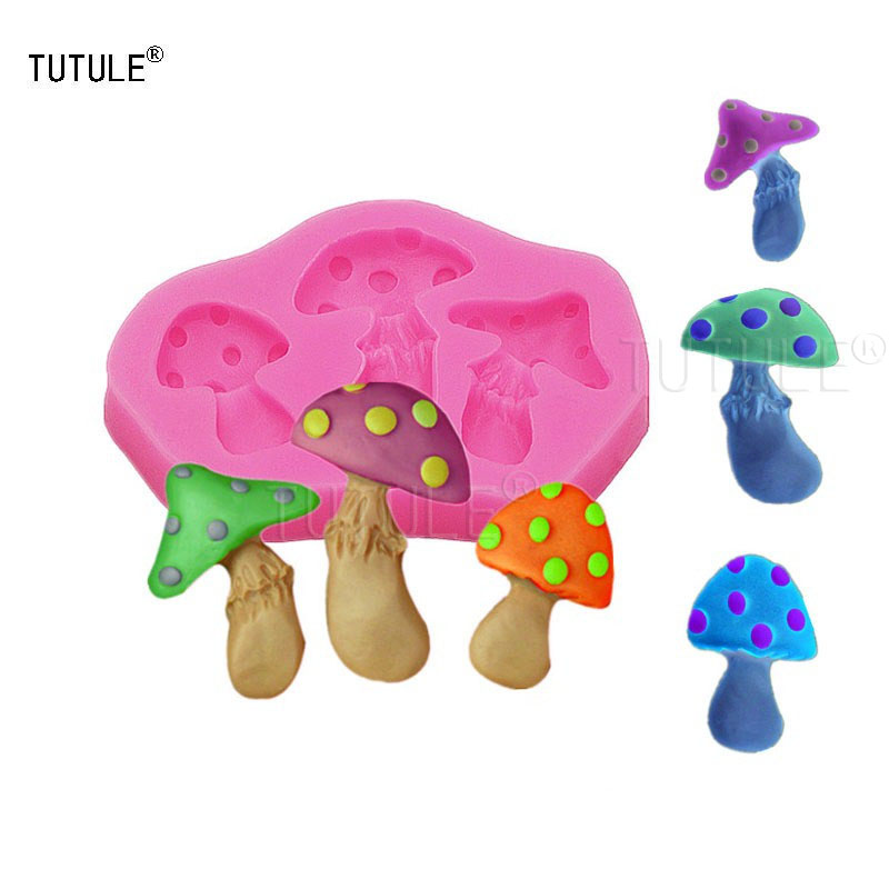 3D Pilz Zubehör Silikonform DIY Schmuck Zubehör Ohrringe Tonne Epoxidharz Silikonform Schokoladenkuchen Dekorform: Blau