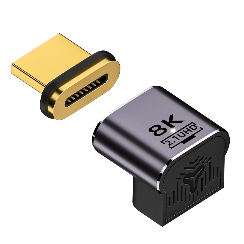 Adaptateur magnétique 2.1, 8K, Compatible HDMI, Extension magnétique, 8K/60Hz, 4K/120Hz, 48Gbps, pour ordinateur portable HDTV: Rouge