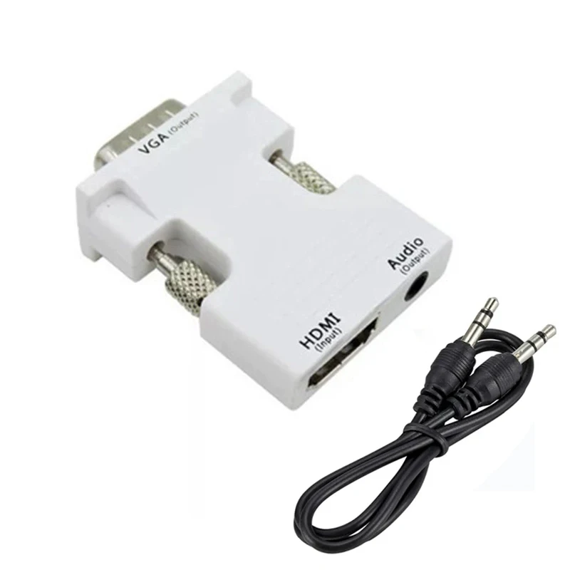 Originele 3.5mm Audio Kabel Adapter HDMI Female naar VGA Male Converter 1080P FHD Video-uitgang voor PC Laptop TV monitor Projector: Rood