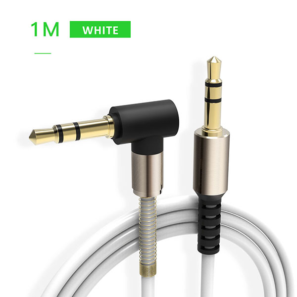 3.5mm Jack AUX Audio Kabel 3.5 MM Mannelijk naar Kabel Voor telefoon Auto Luidspreker MP4 Hoofdtelefoon 1 M Jack Jack 3.5 Lente kabels: White