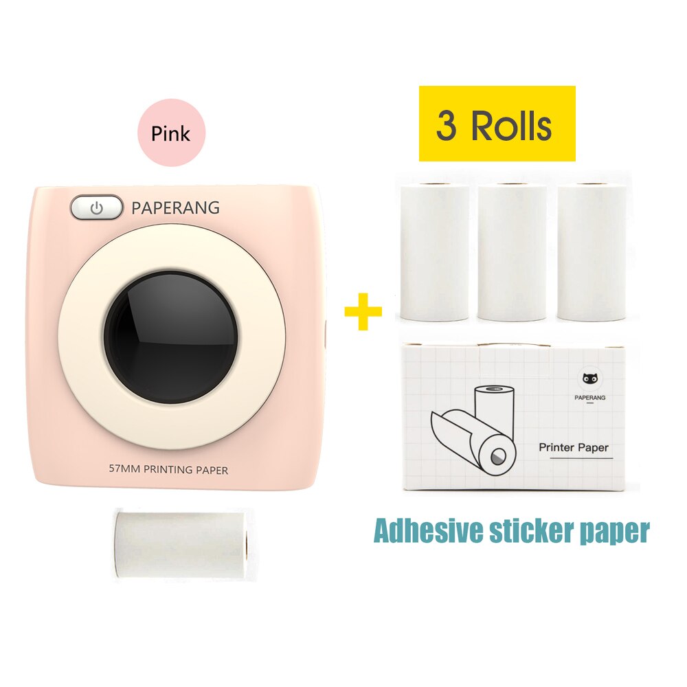 Paperang P2 Pocket Printer 300Dpi Bt Draadloze Printer Draagbare Thermische Printer Voor Foto Compatibel Met Android Ios Windows Mac: Pink-3 Sticker