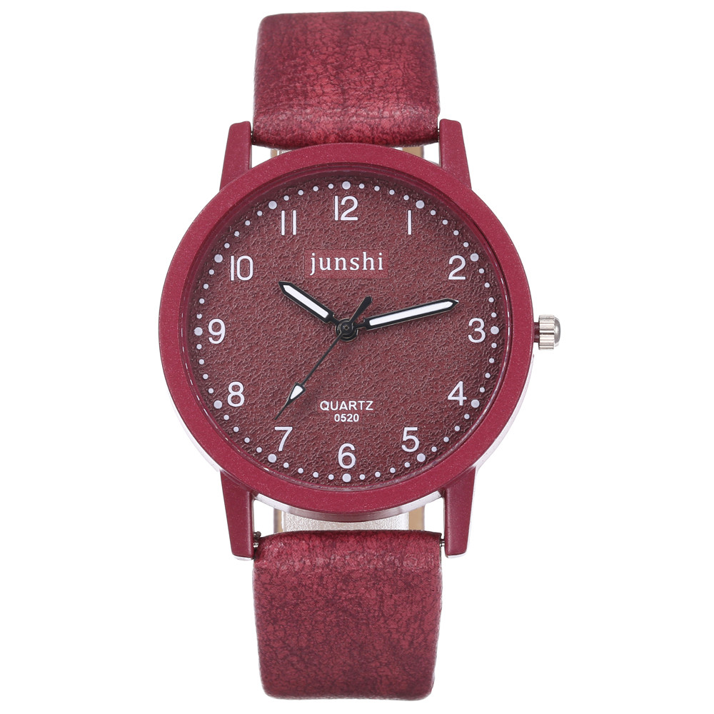Best Selling Vrouwen Horloge Mode Romeinse Cijfers Dial Dames Quartz Horloge Exquisite Lederen Band Klok Zegarki Damskie @ 50