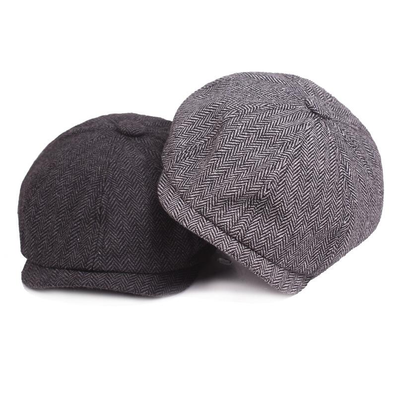 gorro octogonal para caballero, boina para hombre, otoño e invierno, para hombre, gorras planas para hombre