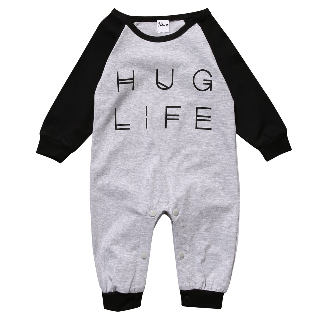 Lange Mouwen "Knuffel Leven" Print Rompertjes Voor Baby Boy