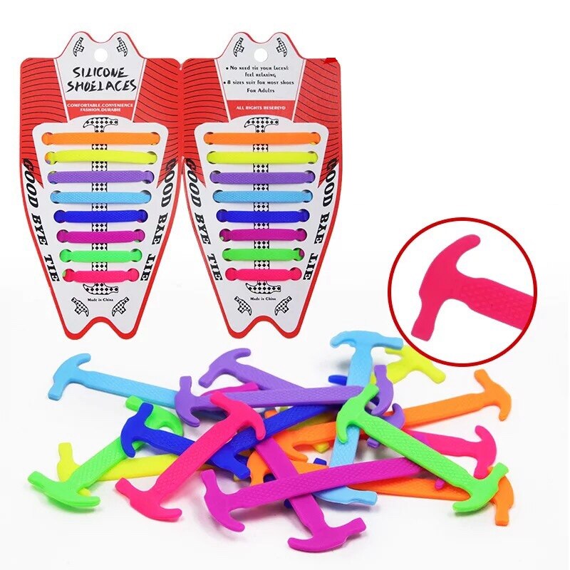 Lacets artificiel astiques en Silicone pour Chaussures, Spécial, Sans Bruit, pour Homme et Femme, L1, 16 Pièces/Lot