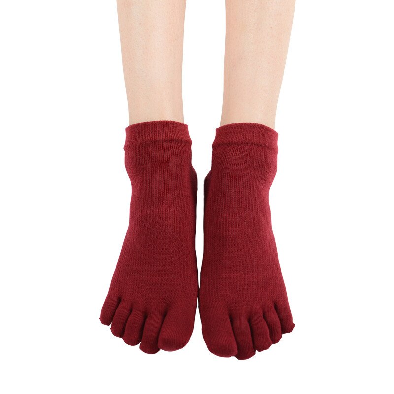 1 par/parti kvinder yoga sokker fem finger dans pilates anti slip gummi prikker sports sokker dame gym yoga tå sokker