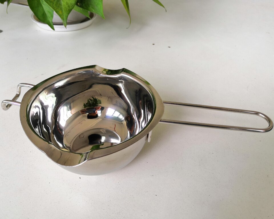 Stainless Steel Chocolate Melting Pot Furnace Baking Pastry Cake Tool Heated Milk Bowl With Handle Butter Heating Container: Default Title