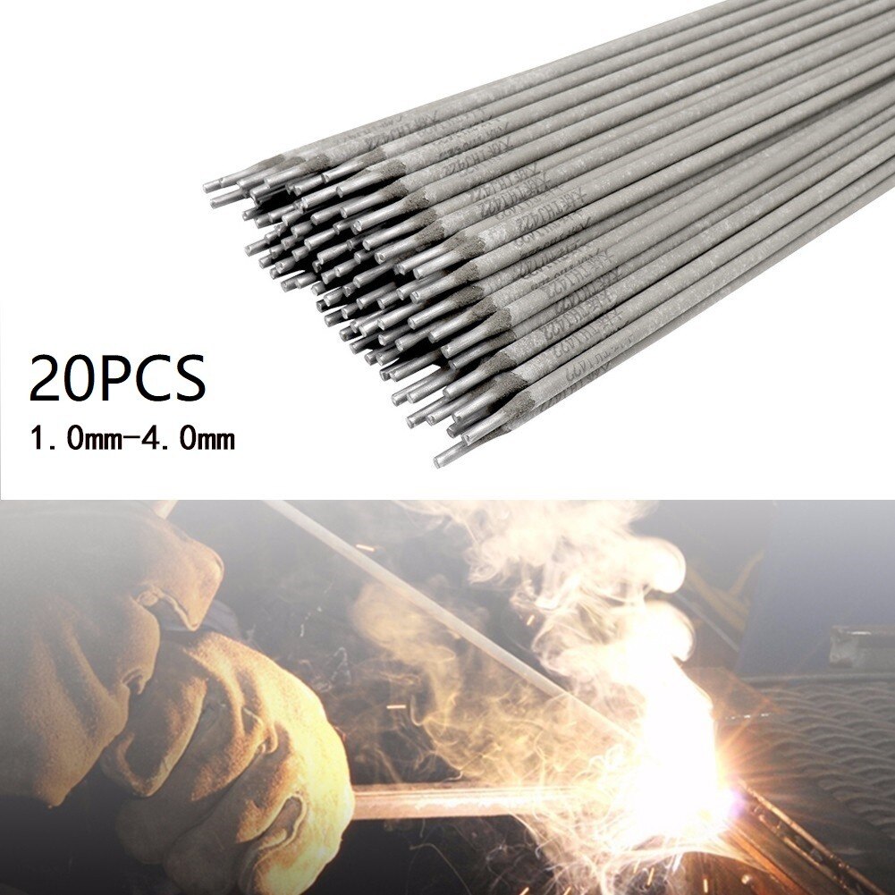 20 stk 304 svejsestang i rustfrit stål til lodning af lodning  a102 elektroder til svejsning 1.0mm-4.0mm diameter svejsematerialer