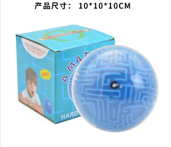 Magie Ball 3D Intelligenz Labyrinth Ball Dekompression Balance Spaziergang Die Perle Kinder Puzzle Labyrinth Kinder Pädagogisches Spielzeug: blue difficult