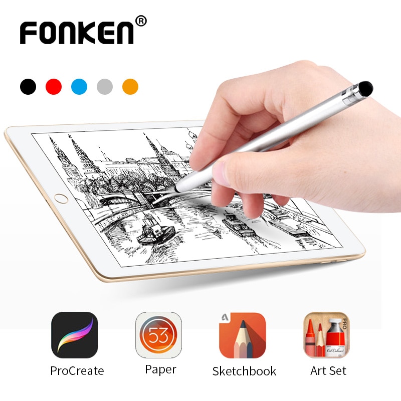 Fonken Universele Smartphone Tablet Stylus Voor Tekening 2 In 1 Touch Pen Voor Ipad Capacitieve Scherm Potlood