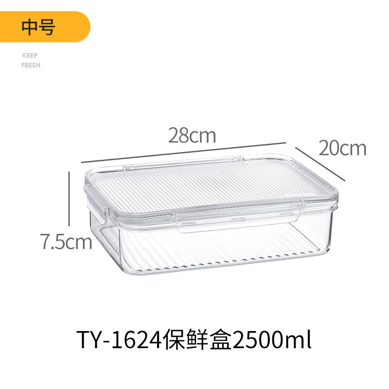Rectangle Refrigerator Containers Kitchen Fruit And Vegetable Food Frozen Storage Box With Lid Sealed Fresh-Keeping Box: Light Green