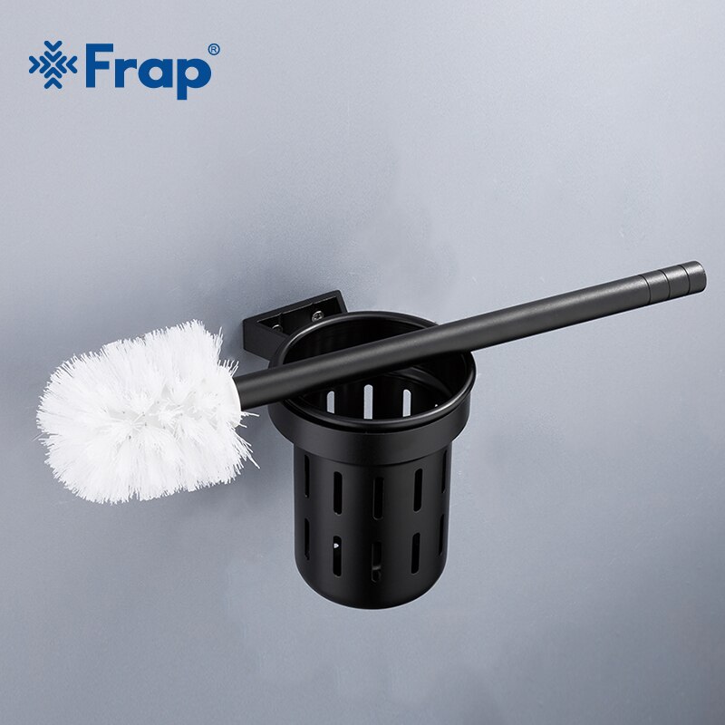 FRAP Amerika Badkamer Accessoires Wandmontage Zwarte Ruimte Aluminium Huishoudelijke Badkamer Wc Borstel Houder Y18053