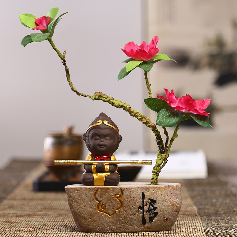 Monkey King Ceramic Decoration Home Decoration Tea Art Pet Statue Sculpture Home Decoration Monkey King Statue