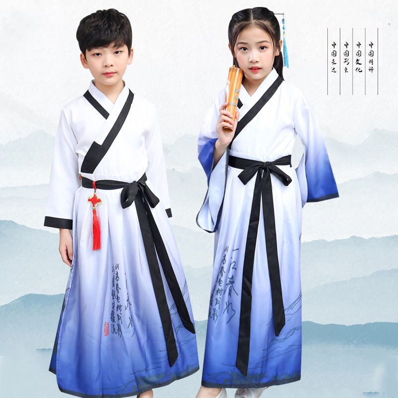 freundlicher Han Fu Traditionelle Chinesische Kleidung für Jungen und Mädchen Jünger der Chinesischen Jahrgang freundlicher Festival Kleidung