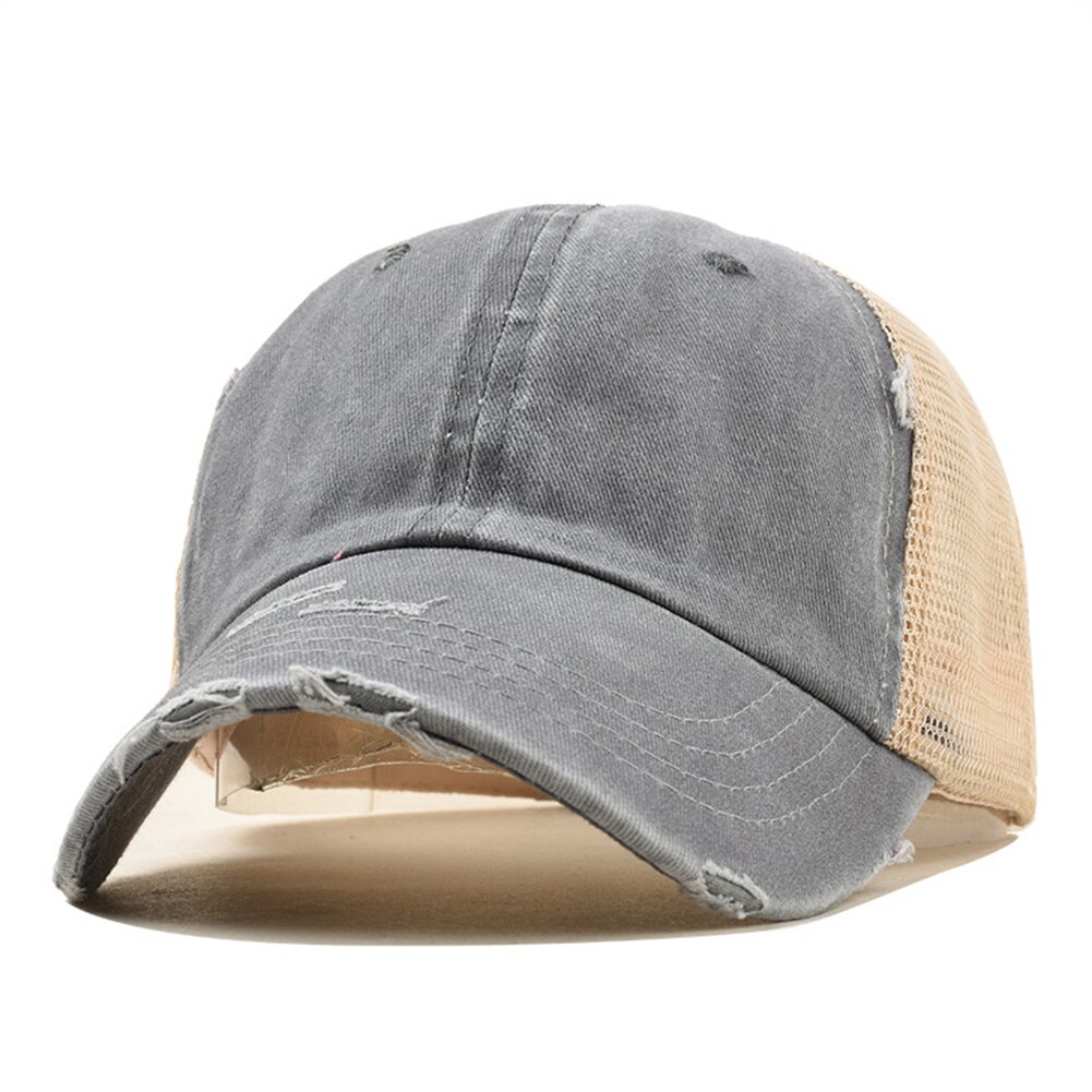 Travel Outdoor Sports Adjustable Hat Summer Grinding Casquette Hip Hop Unisex Spring Fitted Breathable Mesh Baseball Cap: Grey