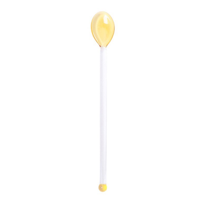 Colored Glass Mixing Spoons Transparent Glass Spoons For Home Fruit Juice Coffee Iced Beverage Mixing Spoons Tableware: 01